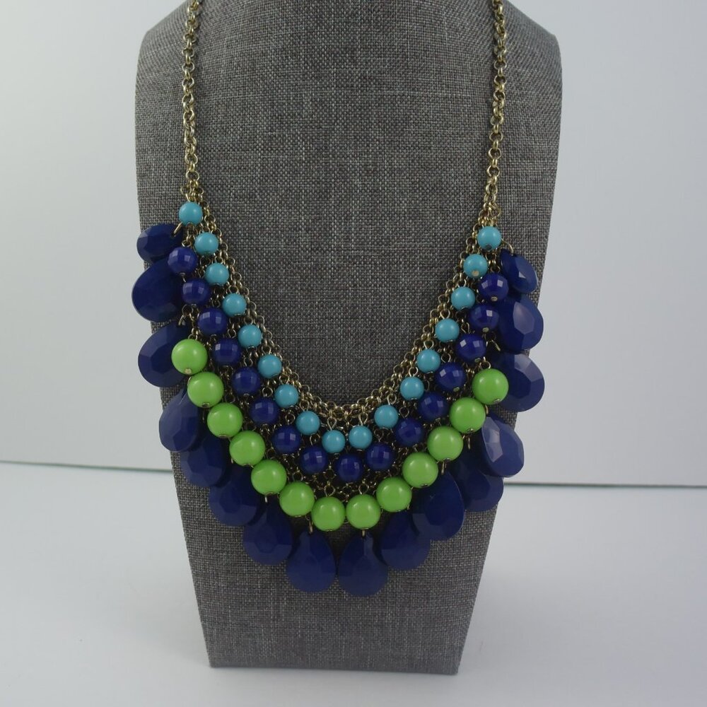 Vintage R J Graziano Beaded Bib Statement Necklace - As NEW!